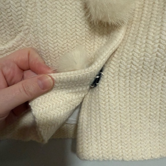 Cara Lotti Cream Angora Wool Knit Cropped Jacket Sizee Medium Made in France - Picture 7 of 11
